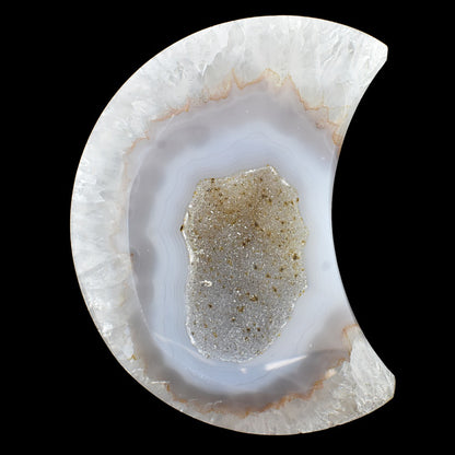 Agate Moon Geode Carving
