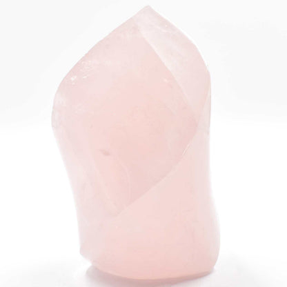 Rose Quartz Flame Shape Carving