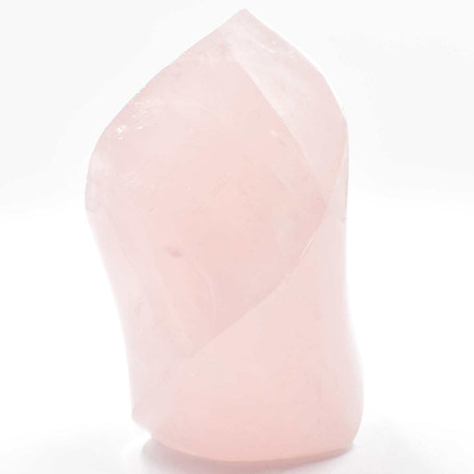 Rose Quartz Flame Shape Carving