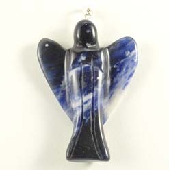 Sodalite Angel Pendant Carving