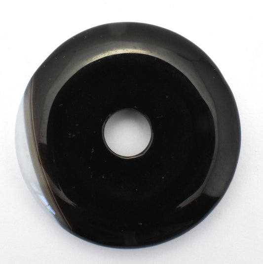 Black & White Agate Donut Pendant Carving