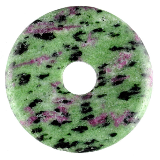 Ruby in Zoisite Donut Pendant Carving
