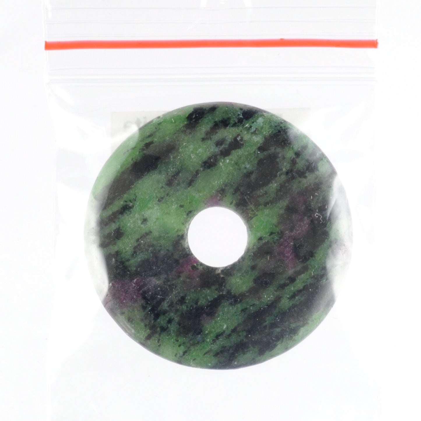 Ruby in Zoisite Donut Pendant Carving