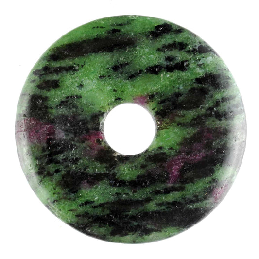 Ruby in Zoisite Donut Pendant Carving