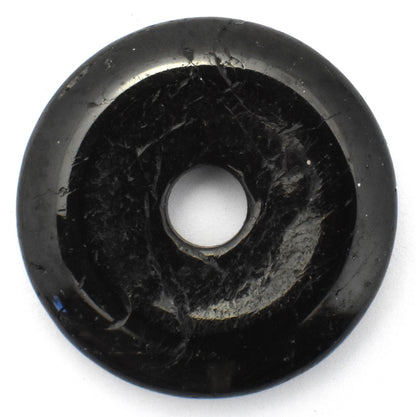 Tourmaline Black Donut Pendant Carving