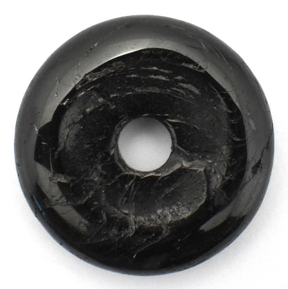 Tourmaline Black Donut Pendant Carving