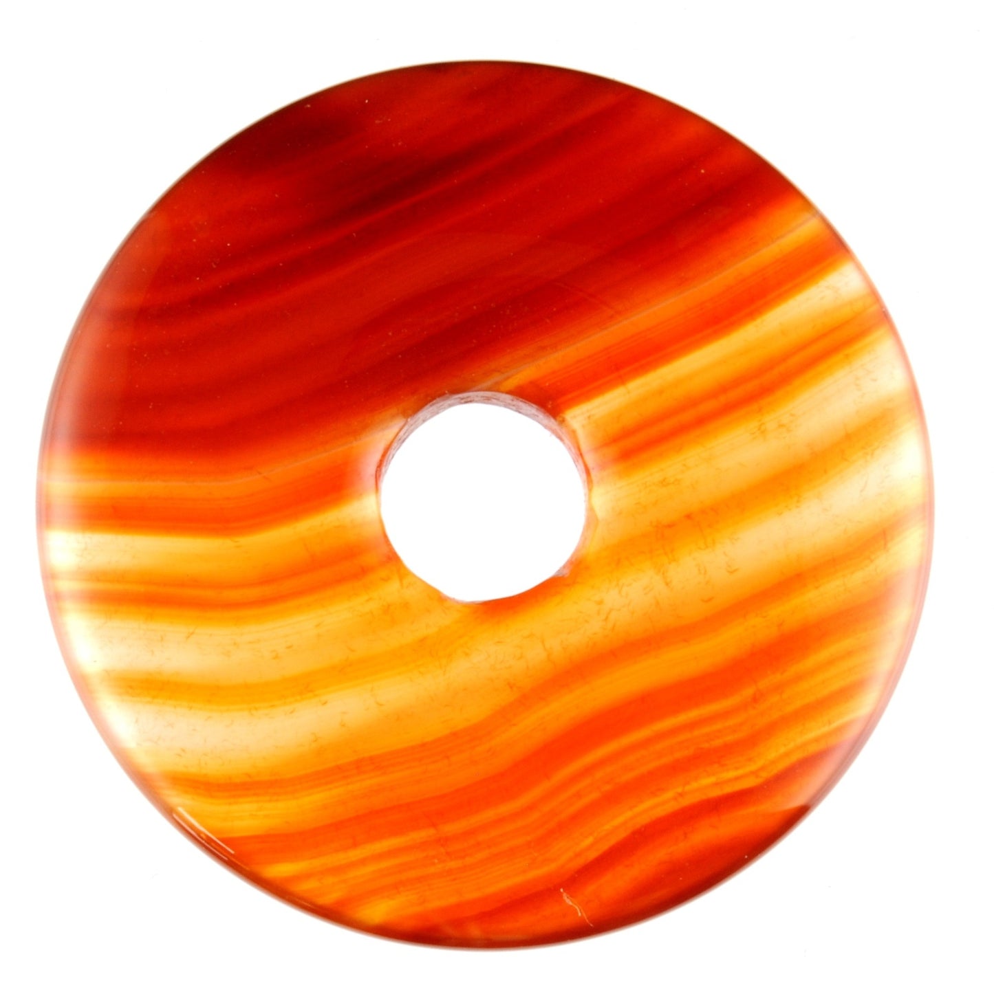Banded Carnelian Donut Pendant Carving [Large]