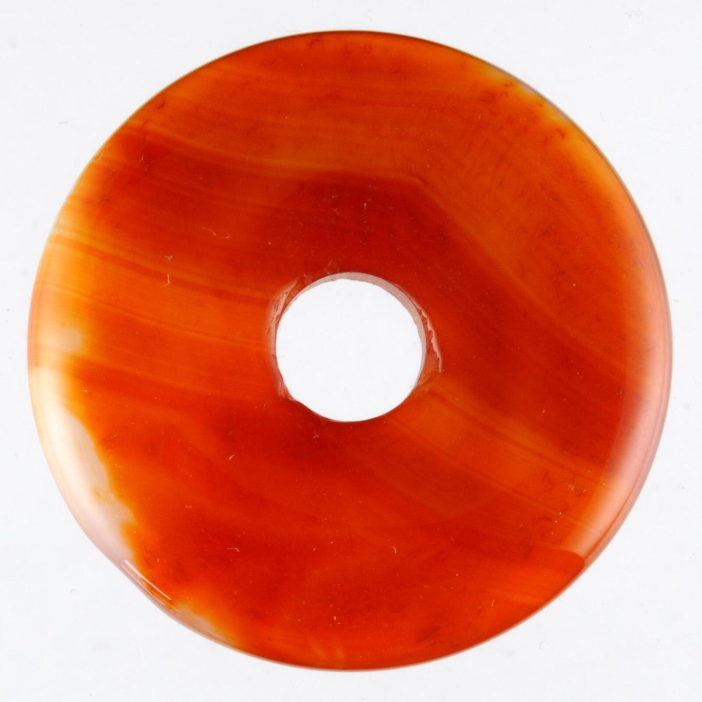 Banded Carnelian Donut Pendant Carving [Large]