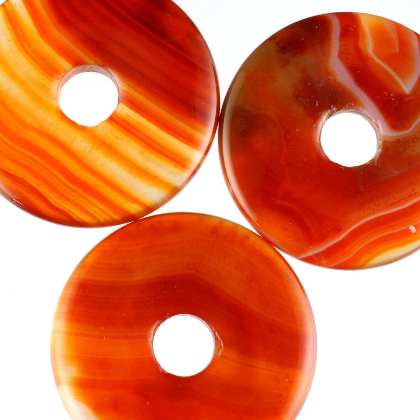 Banded Carnelian Donut Pendant Carving [Large]