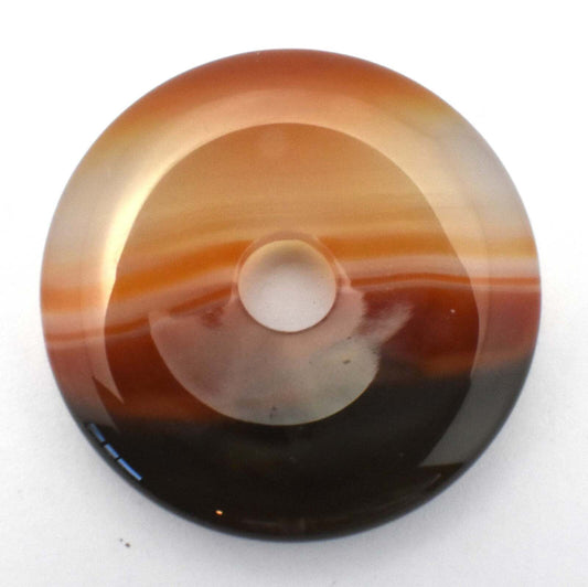 Banded Carnelian Donut Pendant Carving