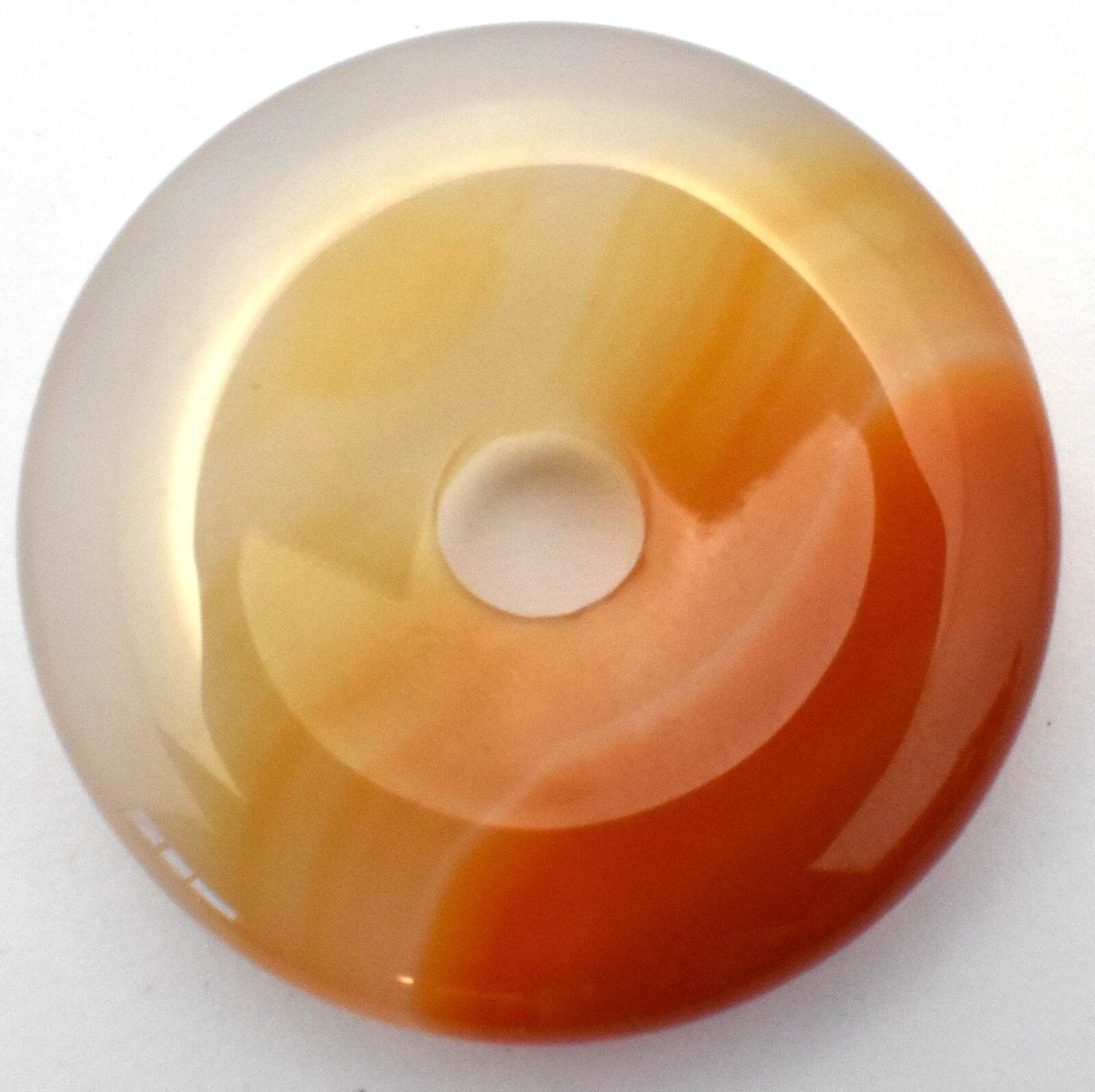 Banded Carnelian Donut Pendant Carving
