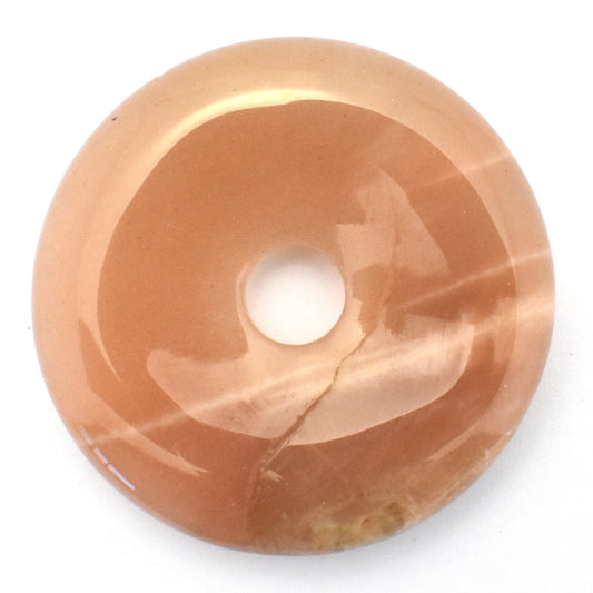 Cream Moonstone Donut Pendant Carving