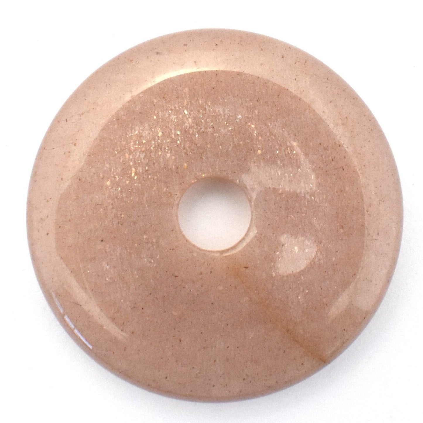 Cream Moonstone Donut Pendant Carving