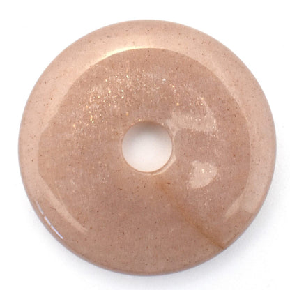 Cream Moonstone Donut Pendant Carving