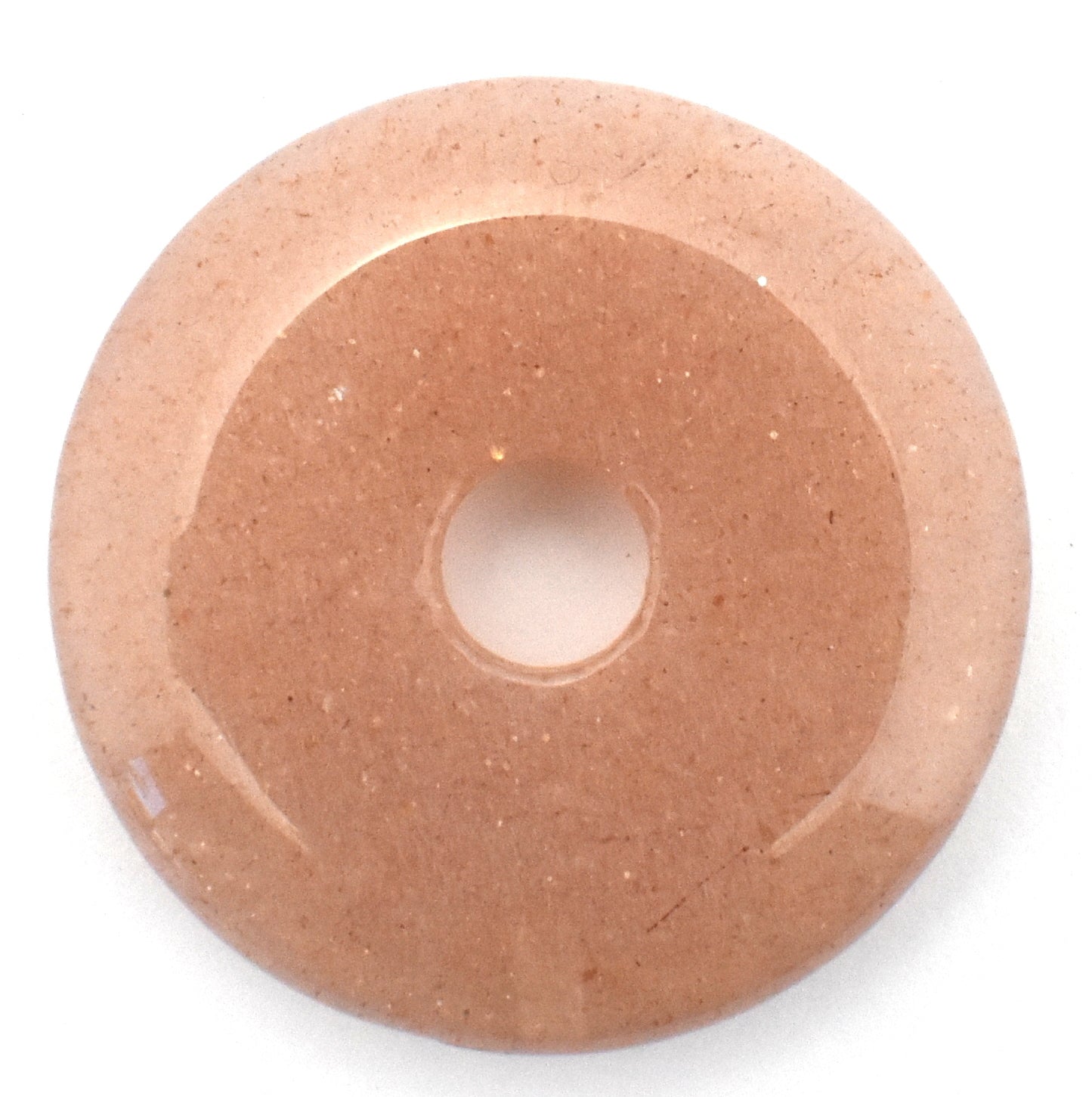 Cream Moonstone Donut Pendant Carving