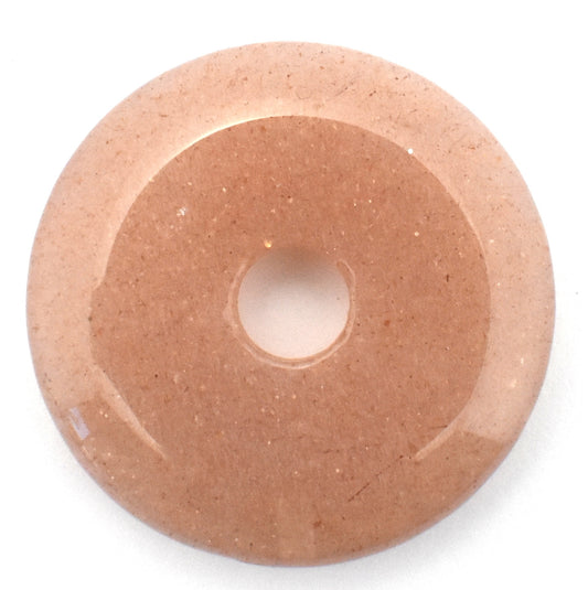 Cream Moonstone Donut Pendant Carving
