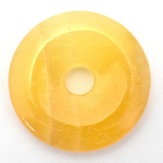 Orange Calcite Donut Pendant Carving