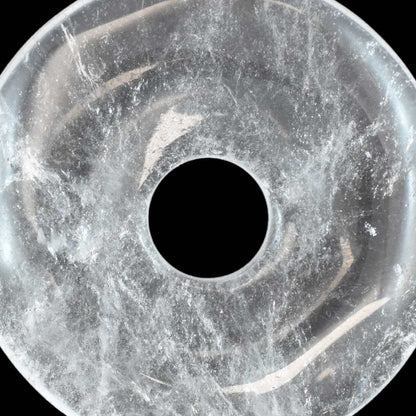 Clear Quartz Donut Pendant Carving