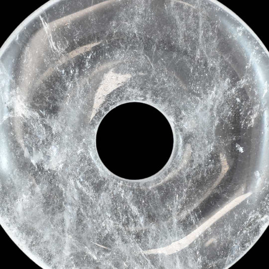 Clear Quartz Donut Pendant Carving