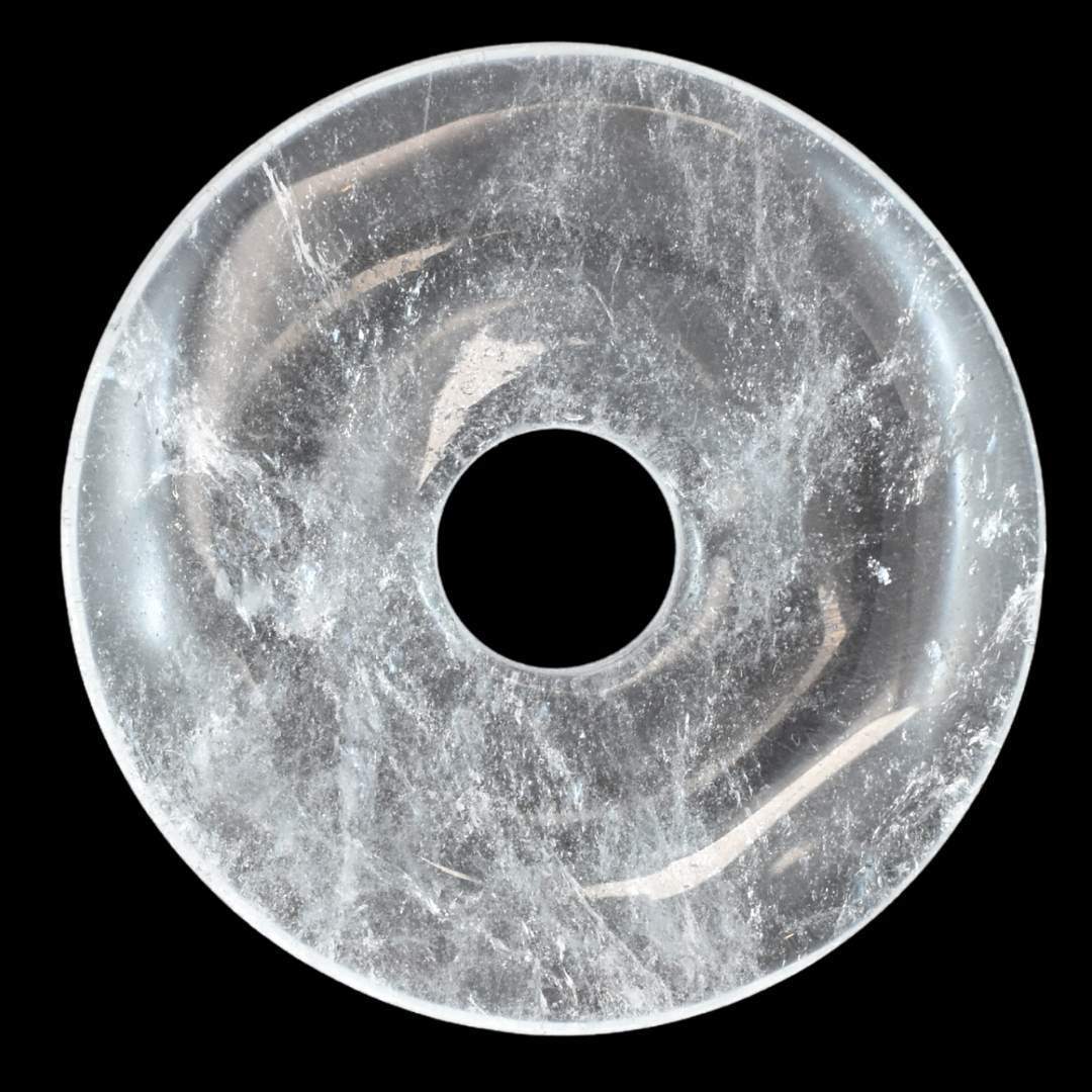 Clear Quartz Donut Pendant Carving