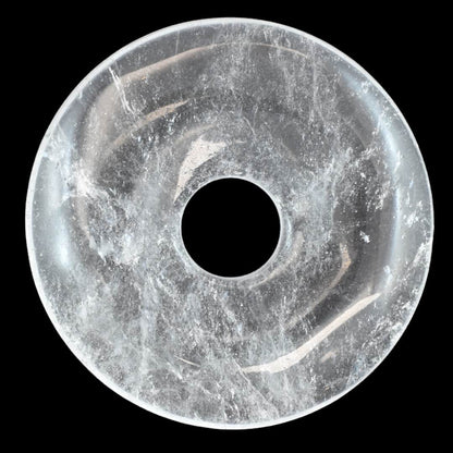Clear Quartz Donut Pendant Carving