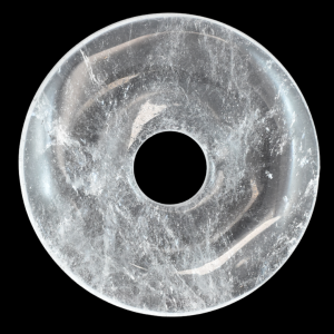 Clear Quartz Donut Pendant Carving