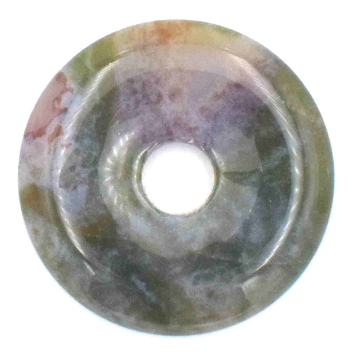 Fancy Agate Donut Pendant Carving