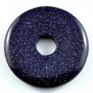 Blue Goldstone Donut Pendant Carving