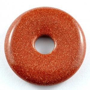 Gold Goldstone Donut Pendant Carving