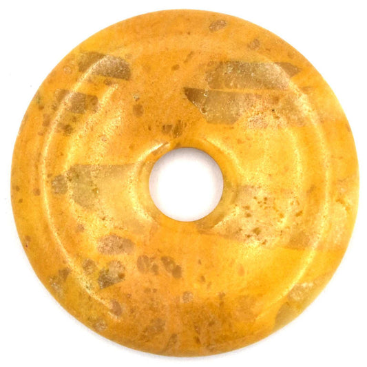Yellow Jasper Donut Pendant Carving
