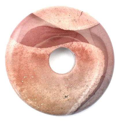 Red Mookaite Donut Pendant Carving