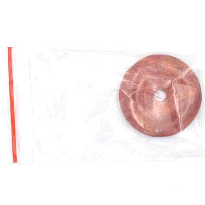 Red Coral Donut Pendant Carving
