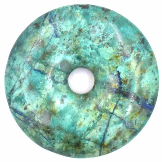 Chrysocolla Donut Pendant Carving
