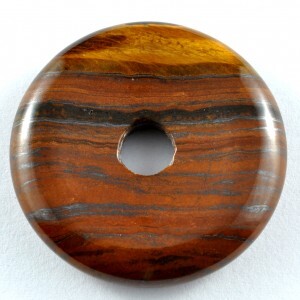 Tiger Eye Gold Donut Pendant Carving