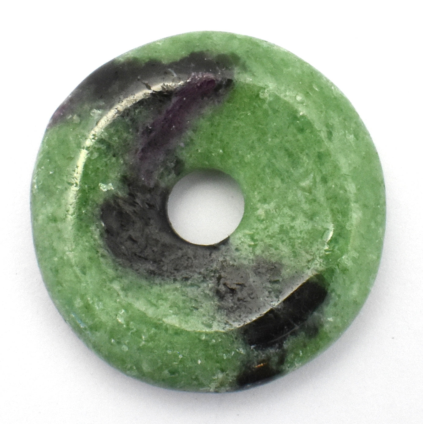 Ruby In Zoisite Donut Pendant Carving