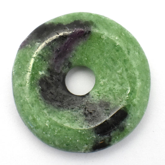 Ruby In Zoisite Donut Pendant Carving