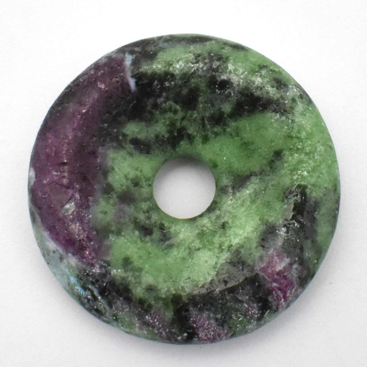 Ruby In Zoisite Donut Pendant Carving