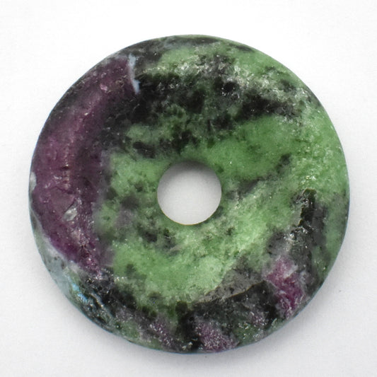 Ruby In Zoisite Donut Pendant Carving