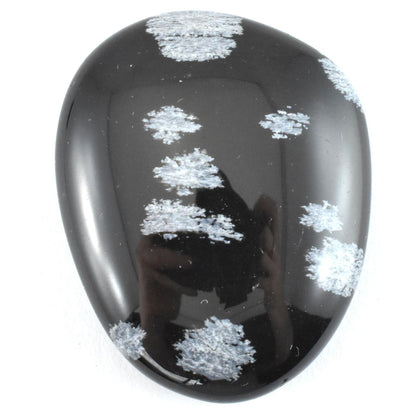 White Snowflake Obsidian Palm Stone