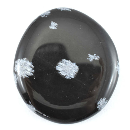 White Snowflake Obsidian Palm Stone