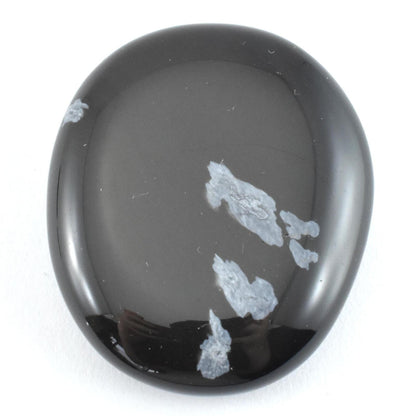 White Snowflake Obsidian Palm Stone