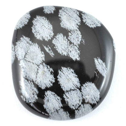 White Snowflake Obsidian Palm Stone