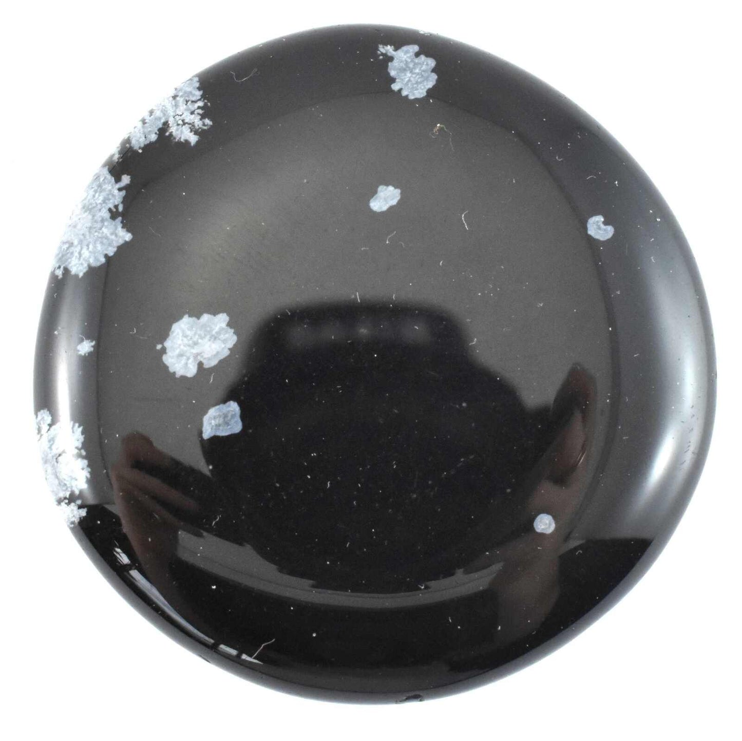 White Snowflake Obsidian Palm Stone