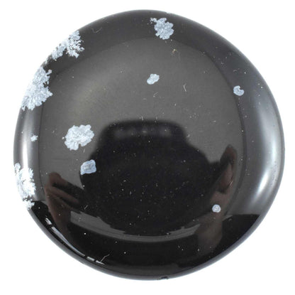 White Snowflake Obsidian Palm Stone