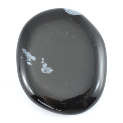 White Snowflake Obsidian Palm Stone