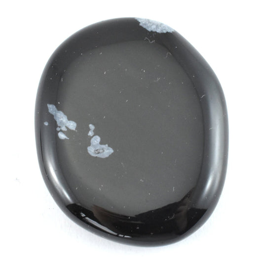 White Snowflake Obsidian Palm Stone