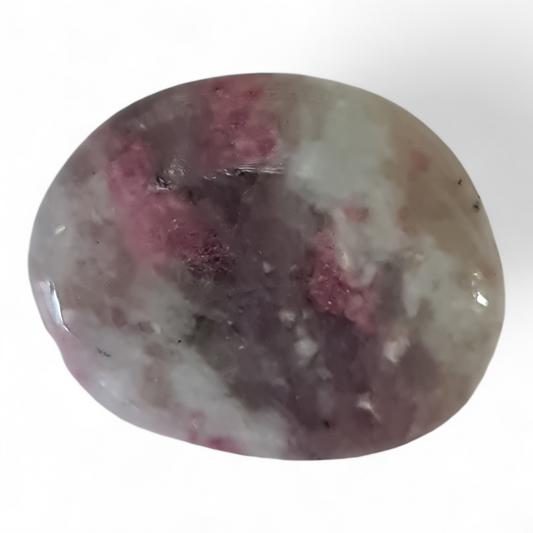 Pink Tourmaline in Quartz Palm Stone [36-39 mm]