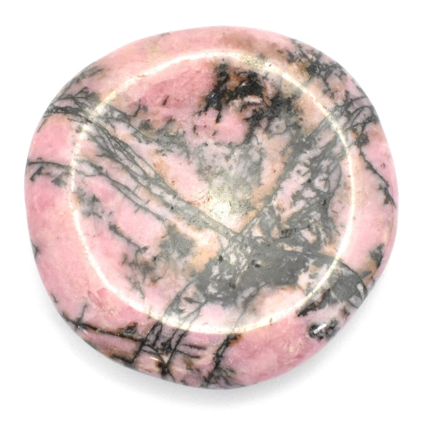 Freeform Rhodonite Worry Stone