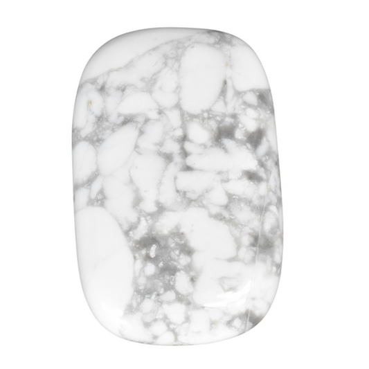 White Howlite Rectangle Stone Carving