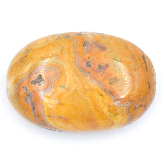 Yellow Crazy Lace Agate Soapstone Carving